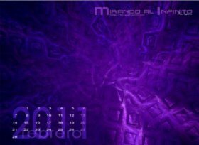 Fondo fractal con calendario – febrero 2011 - Mirando al infinito